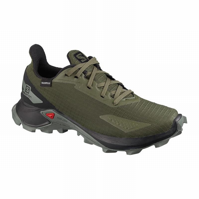 Salomon Trail Løbesko Børn Olivengrøn / Sort - ALPHACROSS BLAST CLIMASALOMON™ VANDTÆT (PIAVU-7394)